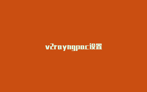 v2rayngpac设置