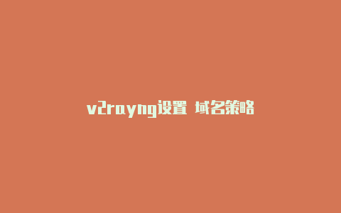 v2rayng设置 域名策略