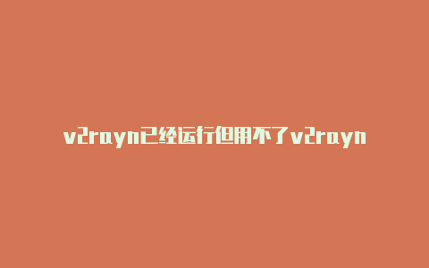 v2rayn已经运行但用不了v2rayng支持ssr