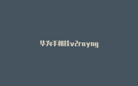 华为手机挂v2rayng