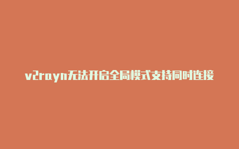 v2rayn无法开启全局模式支持同时连接 V2R