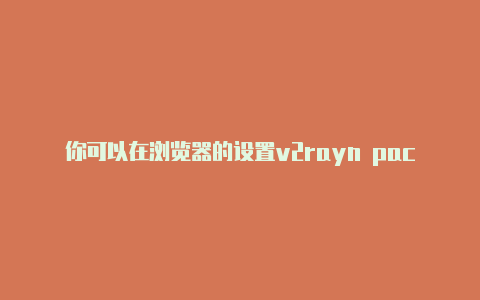 你可以在浏览器的设置v2rayn pac规则