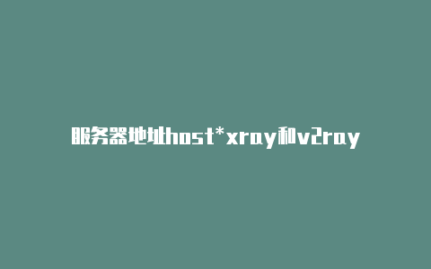 服务器地址host*xray和v2rayng