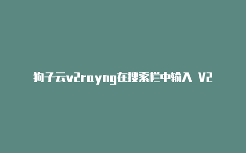 狗子云v2rayng在搜索栏中输入 V2